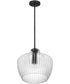 Destin 1-Light Pendant Black / Silver Accents