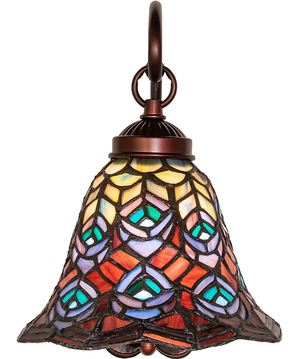 8" Wide Tiffany Peacock Feather Wall Sconce