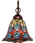 8" Wide Tiffany Peacock Feather Wall Sconce