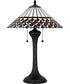 Tiffany Small 2-light Table Lamp Matte Black
