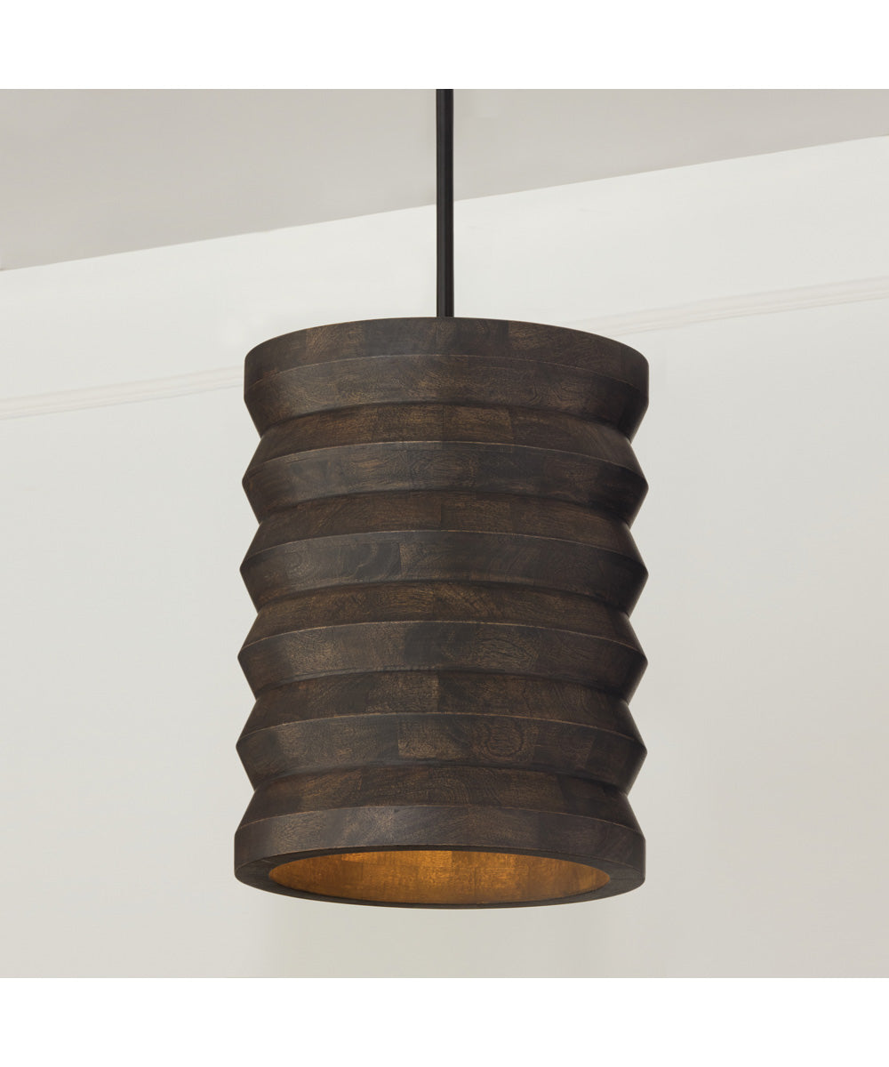 Dunn 1-Light Pendant Espresso Stain and Black