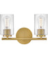 Leta 2-Light Small Two Light Vanity in Lacquered Brass