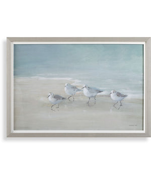 Tranquil Shorebirds On The Sand Framed Print