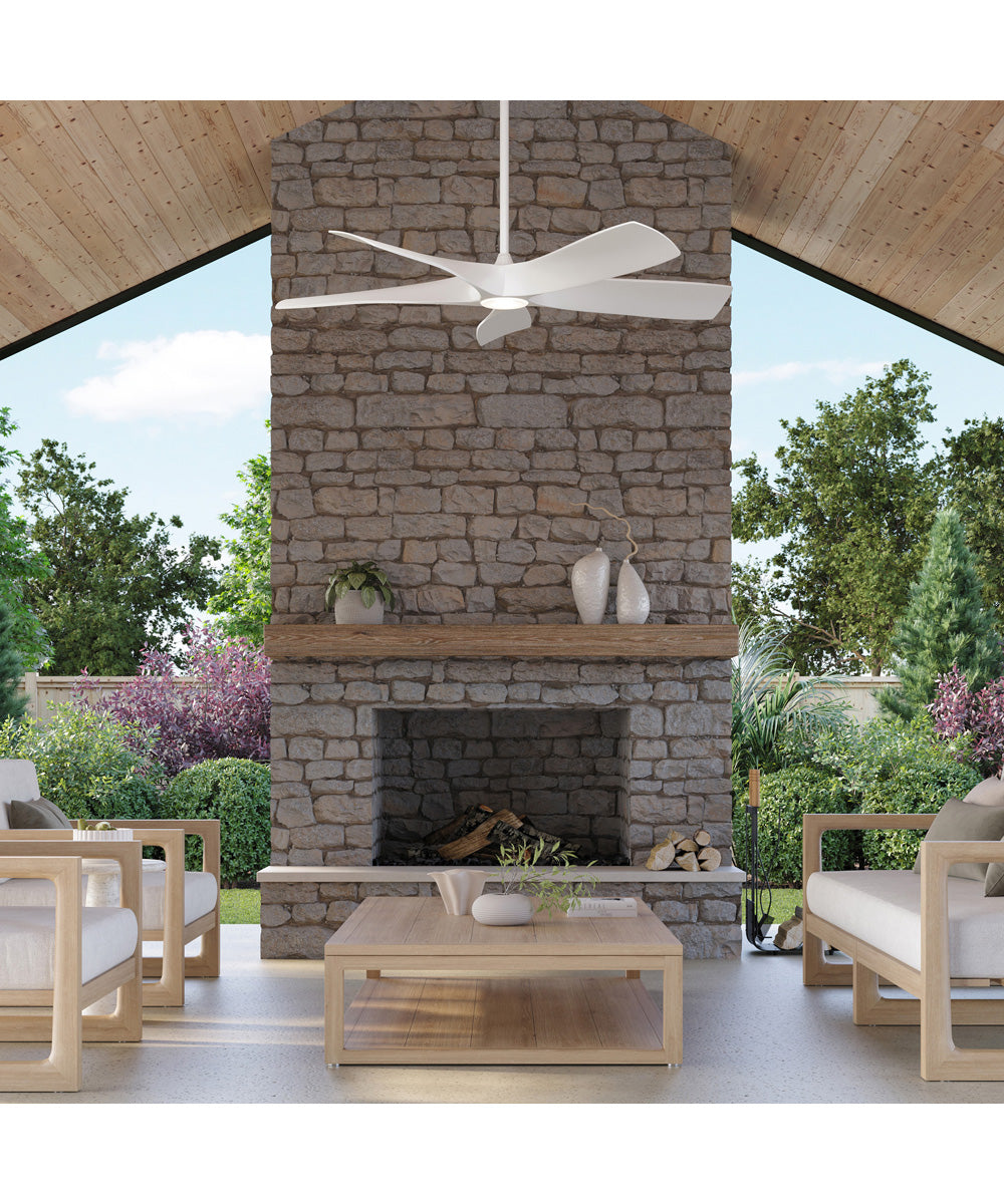 Vernal 60-in 5-Blade LED Wi-Fi Transitional Indoor/Outdoor Smart DC Ceiling Fan Satin White
