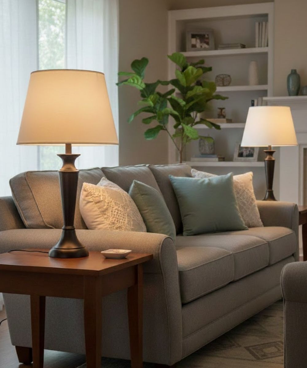 12x17.5x12.75 White Homespun Hardback Tapered Empire Lampshade