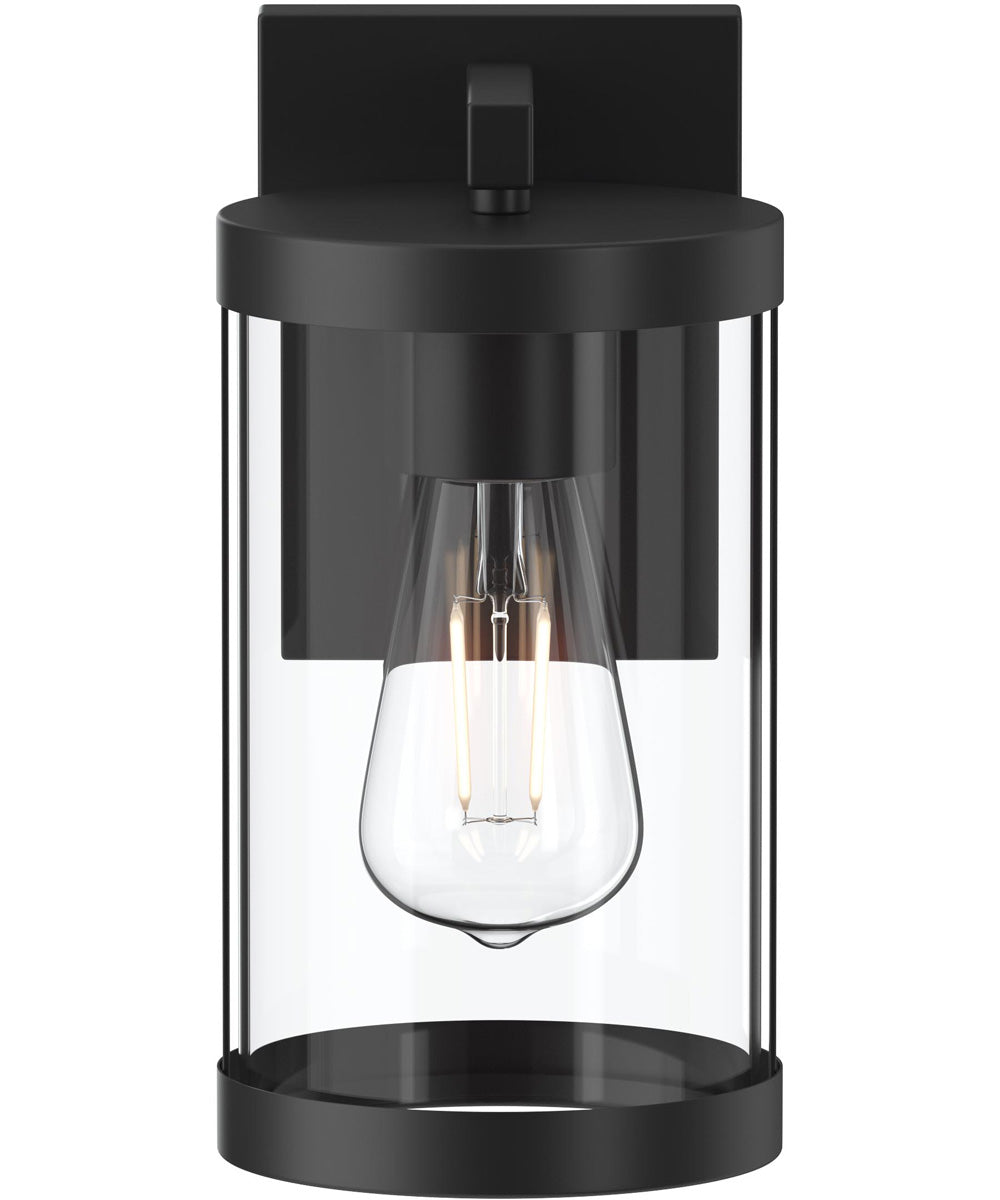 Kagen Small Outdoor Wall Light with Clear Glass Panels Matte Black