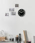 Silver Framed Black Wall Clock Luminous Hands