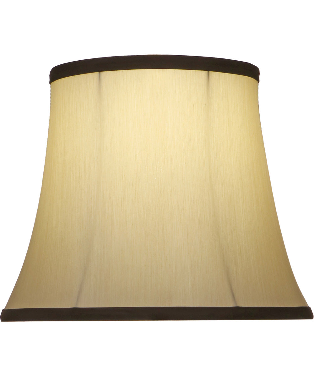 8x12x10 Eggshell with Black Trim Silksheen Bell Softback Lampshade