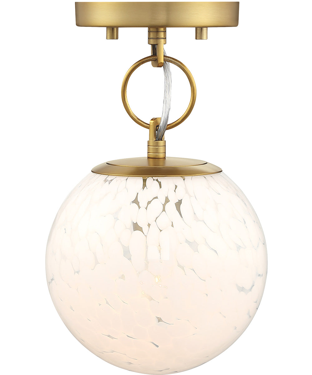 Wine Flower 1 Light Semi Flush Mount Brushed Gold