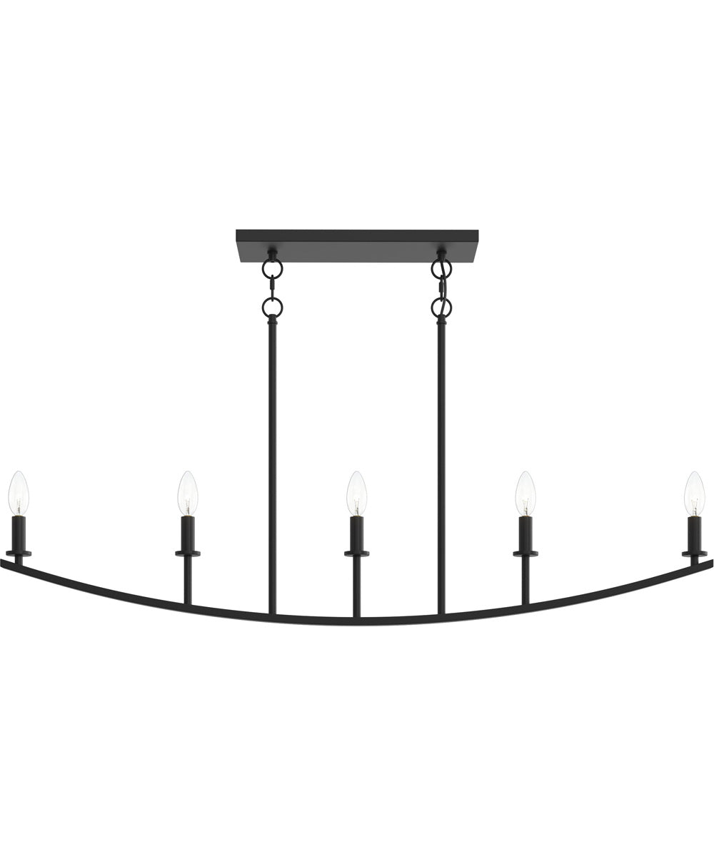 Jheni 5-Light Linear Chandelier Matte Black