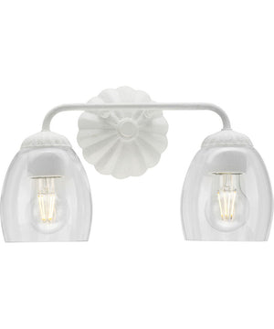 Quillan 2-Light Transitional Bath & Vanity Light White Plaster