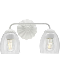 Quillan 2-Light Transitional Bath & Vanity Light White Plaster