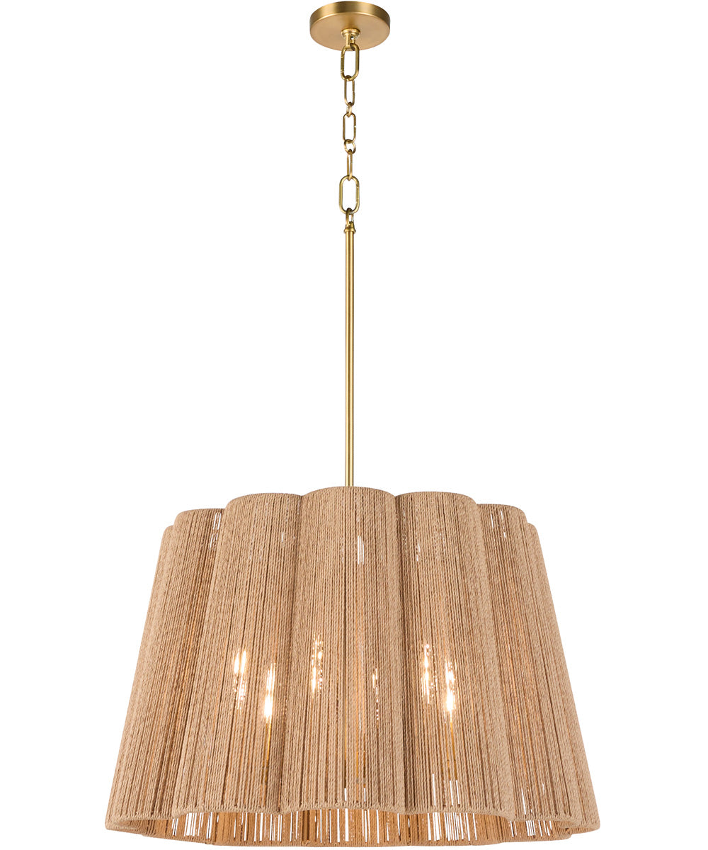 Anton 6-light Pendant Brushed Brass