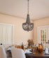 Dumas 16"W 3-Light Golden Bronze Finish Distressed Gray Wood Bead Chandelier by KenroyHome