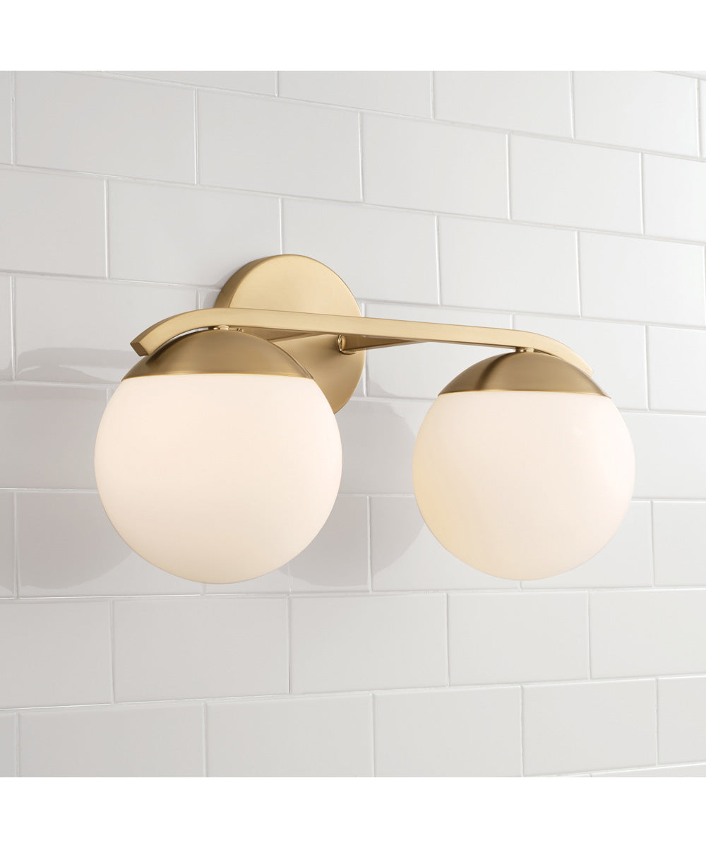 Oliver 2-Light Vanity Matte Brass