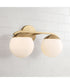 Oliver 2-Light Vanity Matte Brass