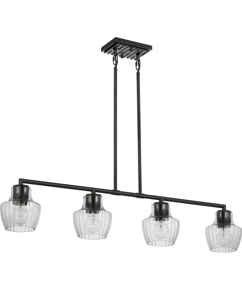 Destin 4-Light Pendant Black / Silver Accents