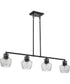 Destin 4-Light Pendant Black / Silver Accents
