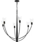 Jheni 6-Light Large Chandelier with Clear Glass Shades Matte Black