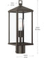 Cantley Outdoor Post Mount Lantern Light with Clear Glass Panels Antique Bronze