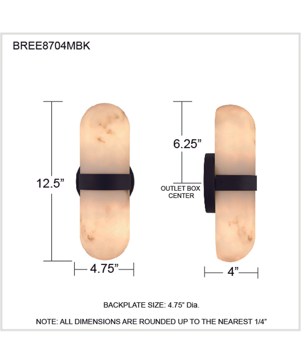 Bree 2-light Wall Sconce Matte Black