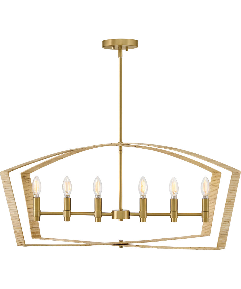 Sammi 6-Light Large Six Light Linear in Lacquered Brass