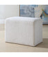 Rectangular Bench with Channeled Off-White Upholstery