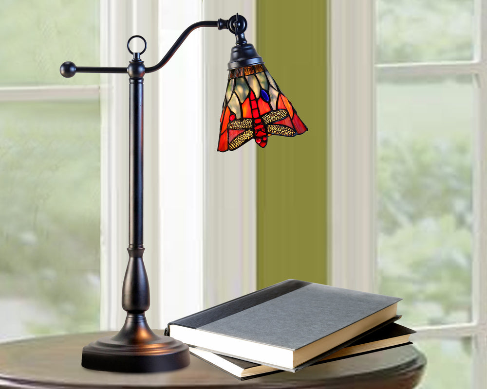 La Anza 24 Inch  Tall Handmade Tiffany Desk Lamp
