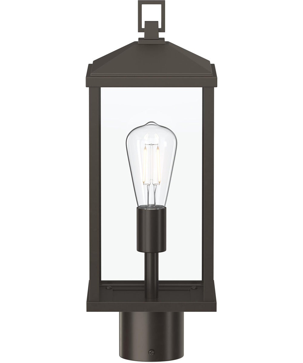 Cantley Outdoor Post Mount Lantern Light with Clear Glass Panels Antique Bronze