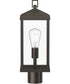 Cantley Outdoor Post Mount Lantern Light with Clear Glass Panels Antique Bronze