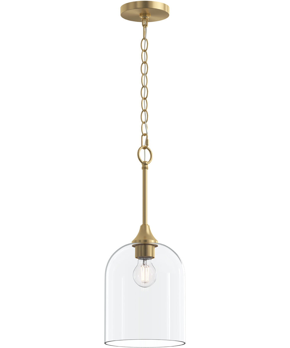 Ilia 1-Light Pendant with Clear Glass Shade Brushed Gold