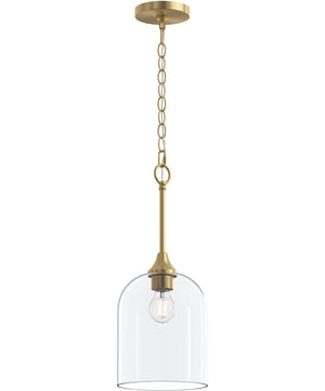 Ilia 1-Light Pendant with Clear Glass Shade Brushed Gold