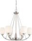 27"W Helium 6-Light Chandelier Brushed Nickel