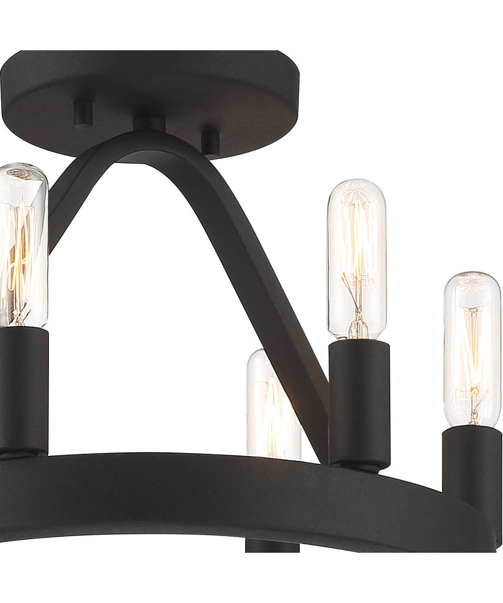 Carousel 6 Light Semi Flush Black