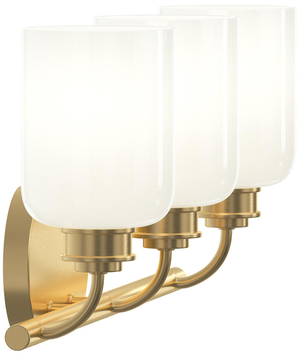 Reines 3-Light Bath Vanity with Opal Glass Shades Brushed Gold