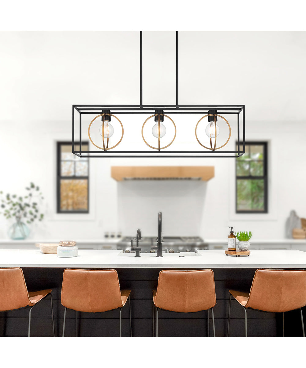 Kew Gardens 3 Light Island Matte Black