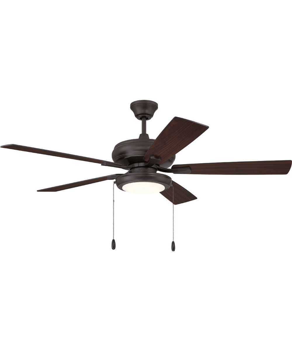 EOS Low Profile 1 bulb Frosted White 52" Ceiling Fan 1-Light Fan Classic Bronze