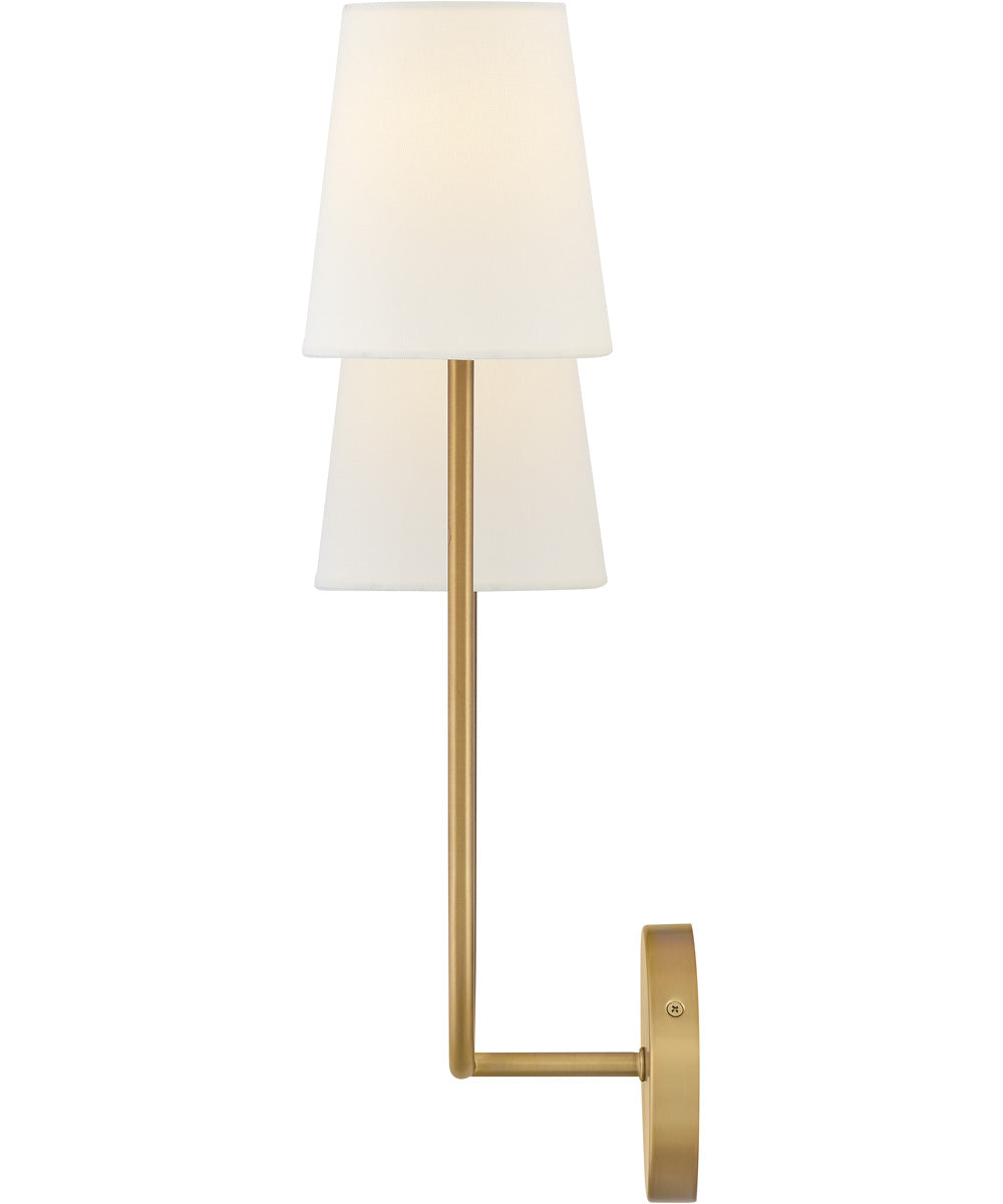 Cora 2-Light Large Two Light Sconce in Lacquered Brass