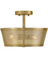 Cash 3-Light Medium Semi-Flush Mount in Lacquered Brass