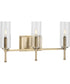 Elara 3-Light Clear Glass New Traditional Bath Vanity Light Vintage Brass