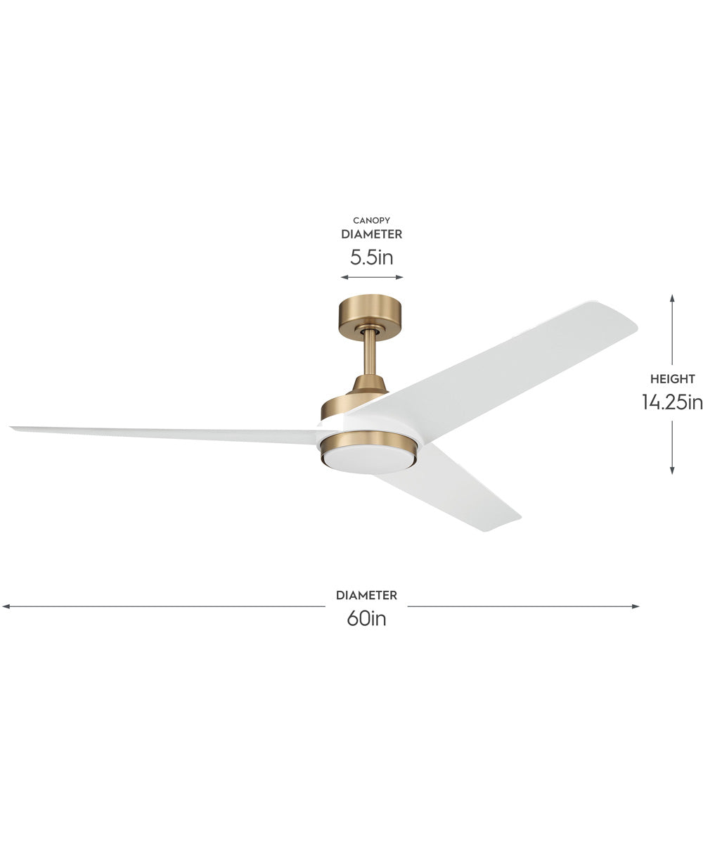 Velto 60-in. 3-Blade LED Modern Ceiling Fan Champagne Bronze