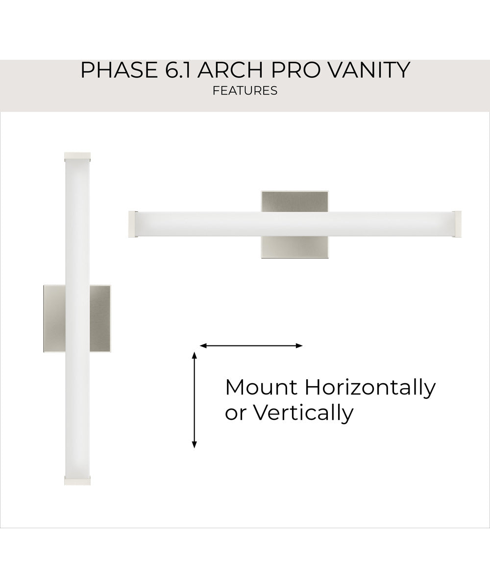 Phase 6.1 36 in. 5CCT Integrated LED Linear Vanity Light Brushed Nickel