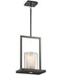 8"w Triad 2-Light Pendant Light Olde Bronze Finish with Clear and Frosted Vetro Mica Diffuser Glass Shade