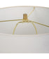 Ceramic Table Lamp with White Satin Glaze and White Linen
