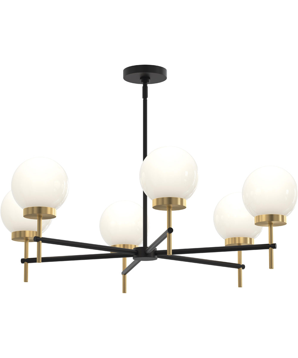 Rigsby 6-Light Medium Chandelier Matte Black and Brushed Gold