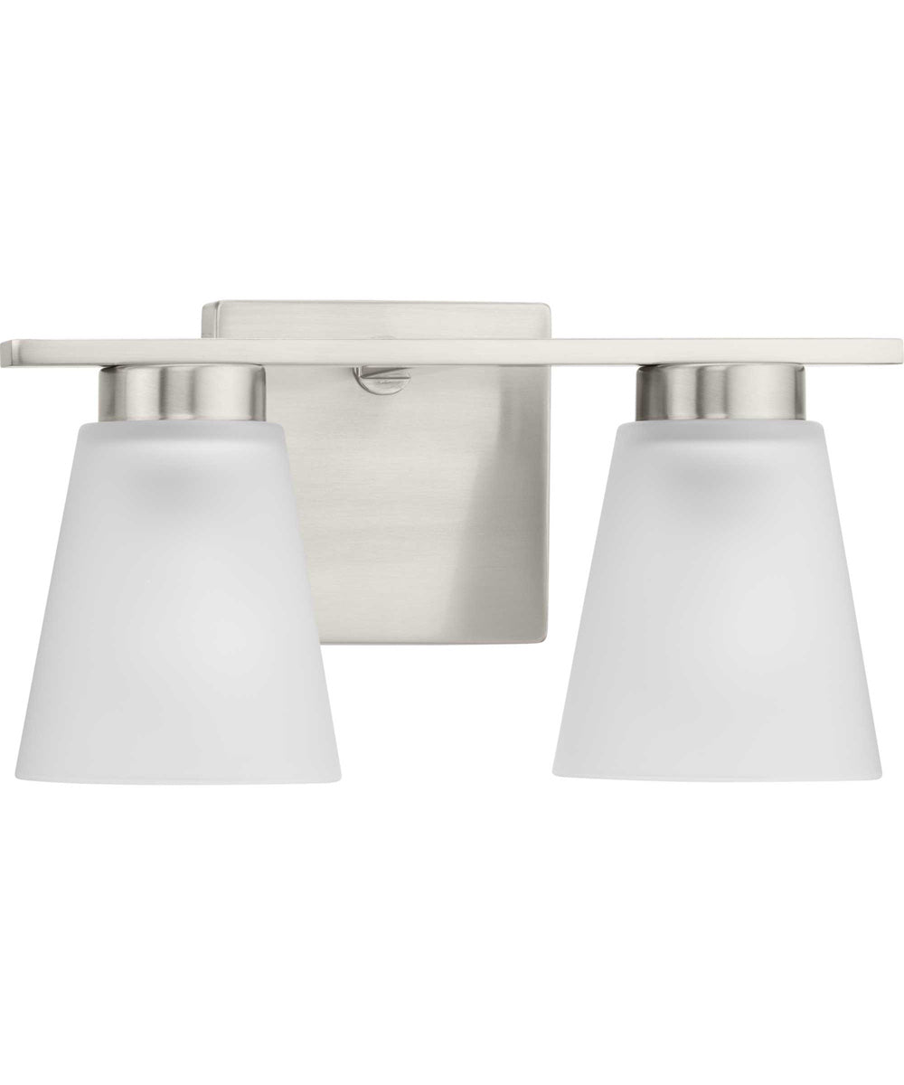 Tanner 2-Light Transitional Vanity Light Brushed Nickel
