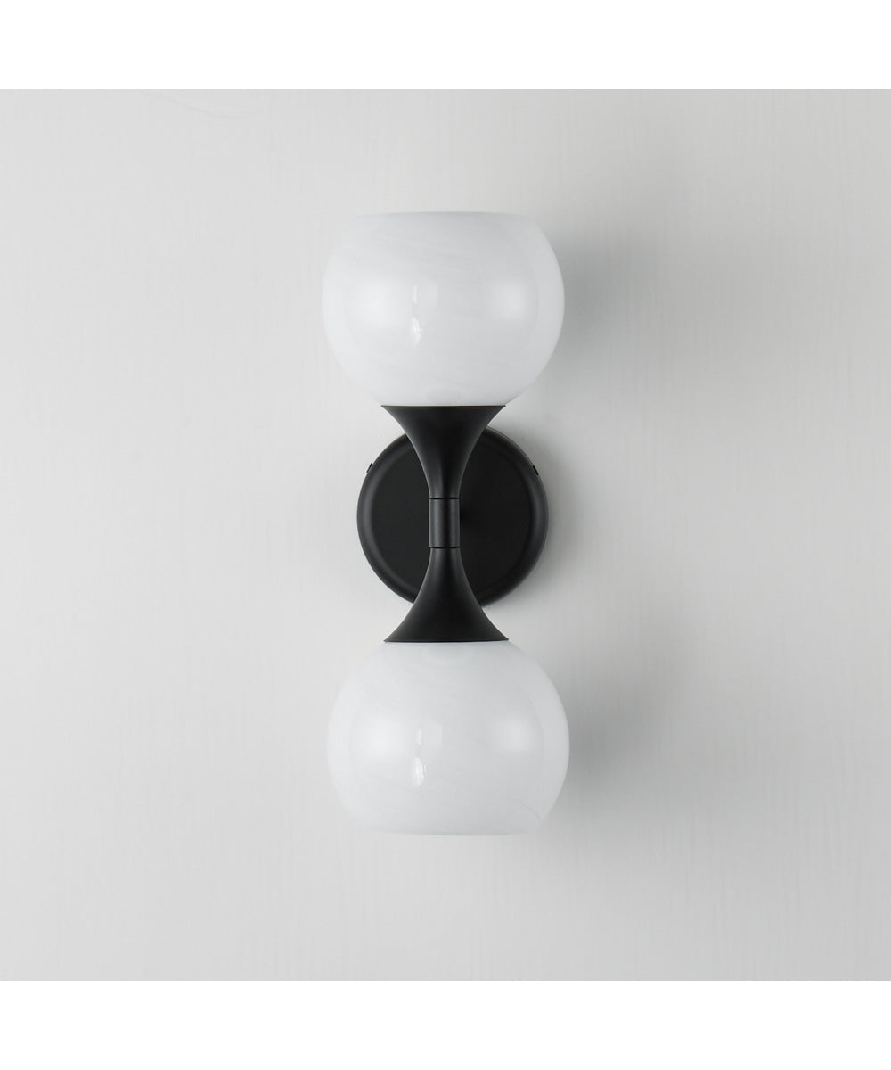Neve 2-Light Wall Sconce Black
