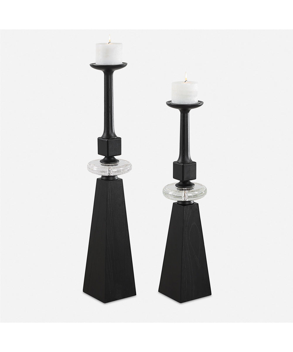 Ebon Glow Floor Candleholders Set of 2