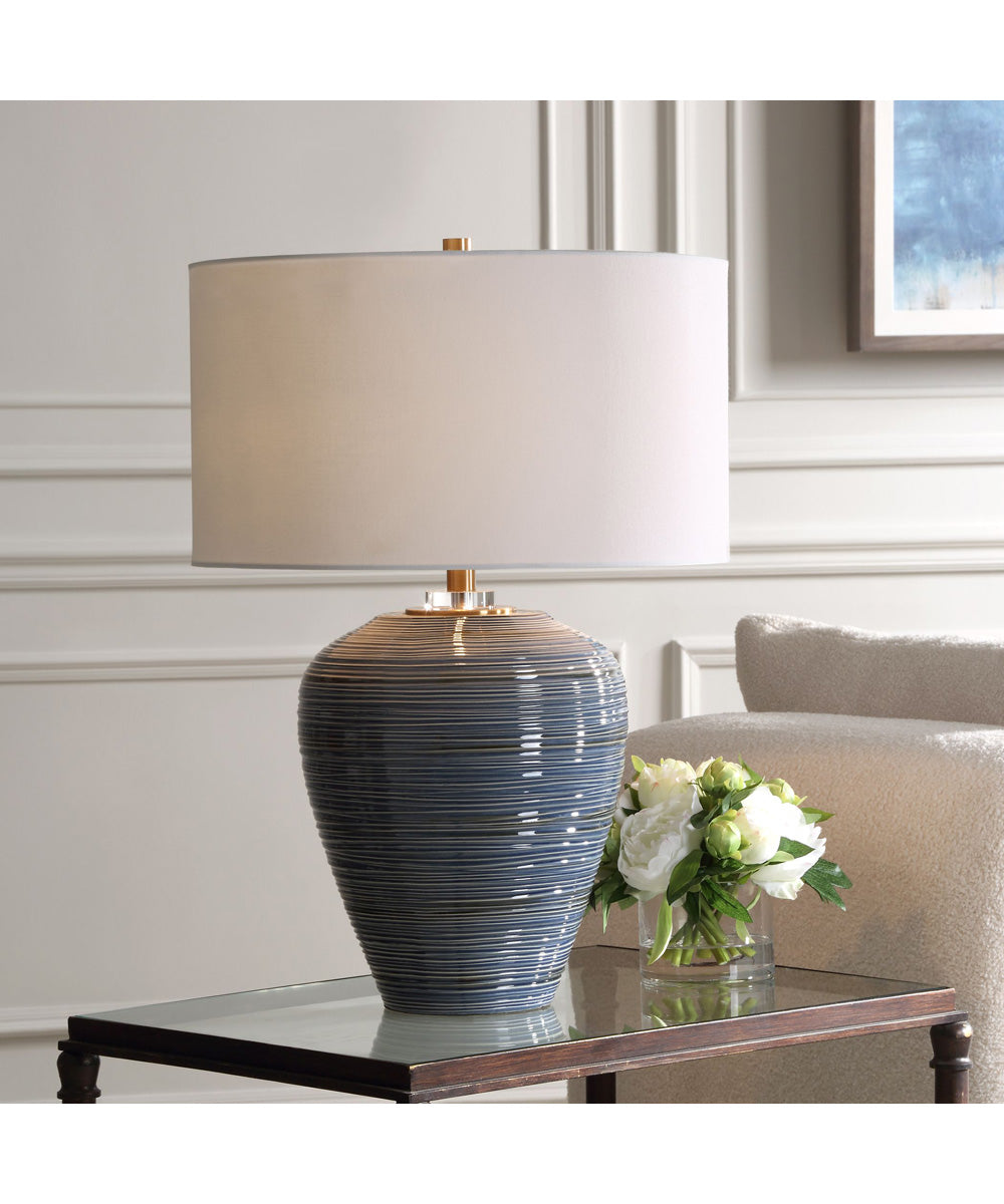Moher Glossy Blue Table Lamp