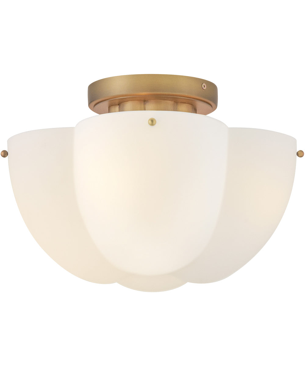 Becca 4-Light Medium Semi-Flush Mount in Heritage Brass